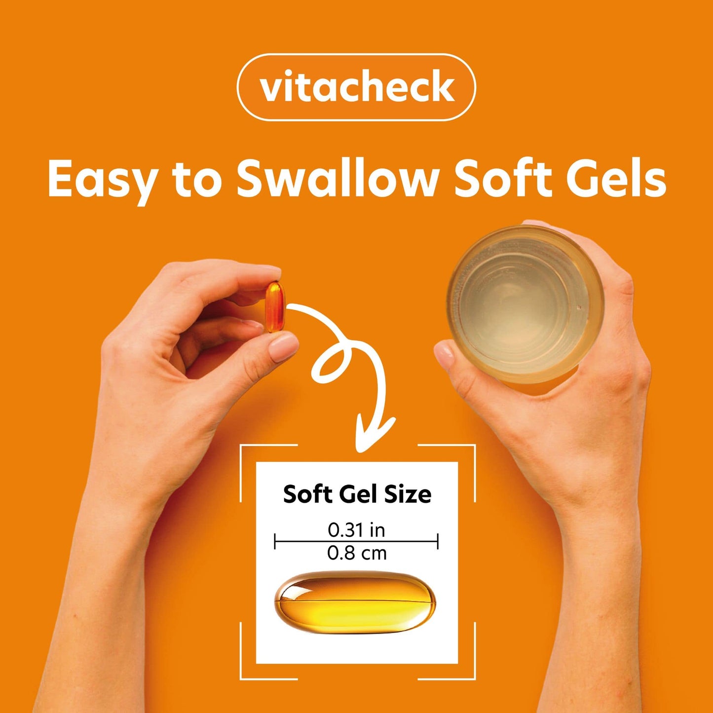 Vitacheck Vitamin D3 1000IU Softgels, In Organic Olive Oil For Better Absorption