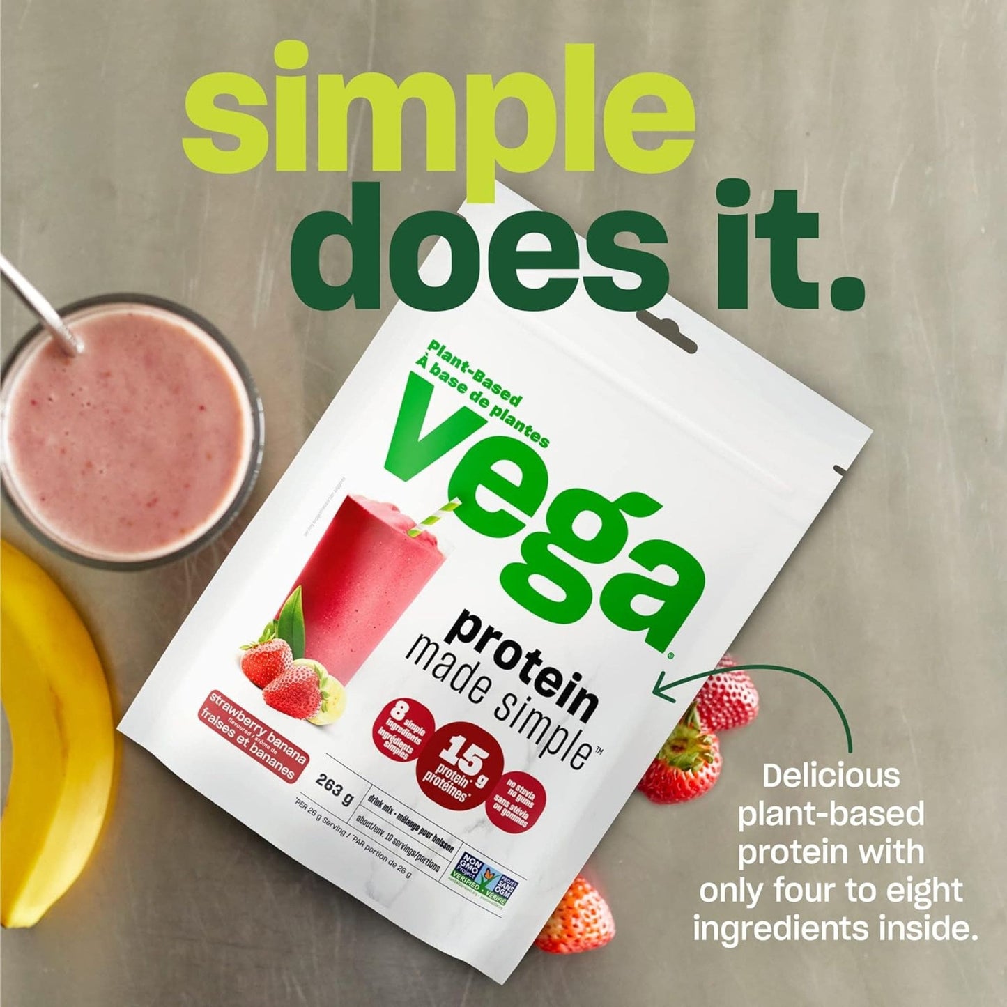 Strawberry Banana | Vega Protein Made Simple // Strawberry Banana Flavour