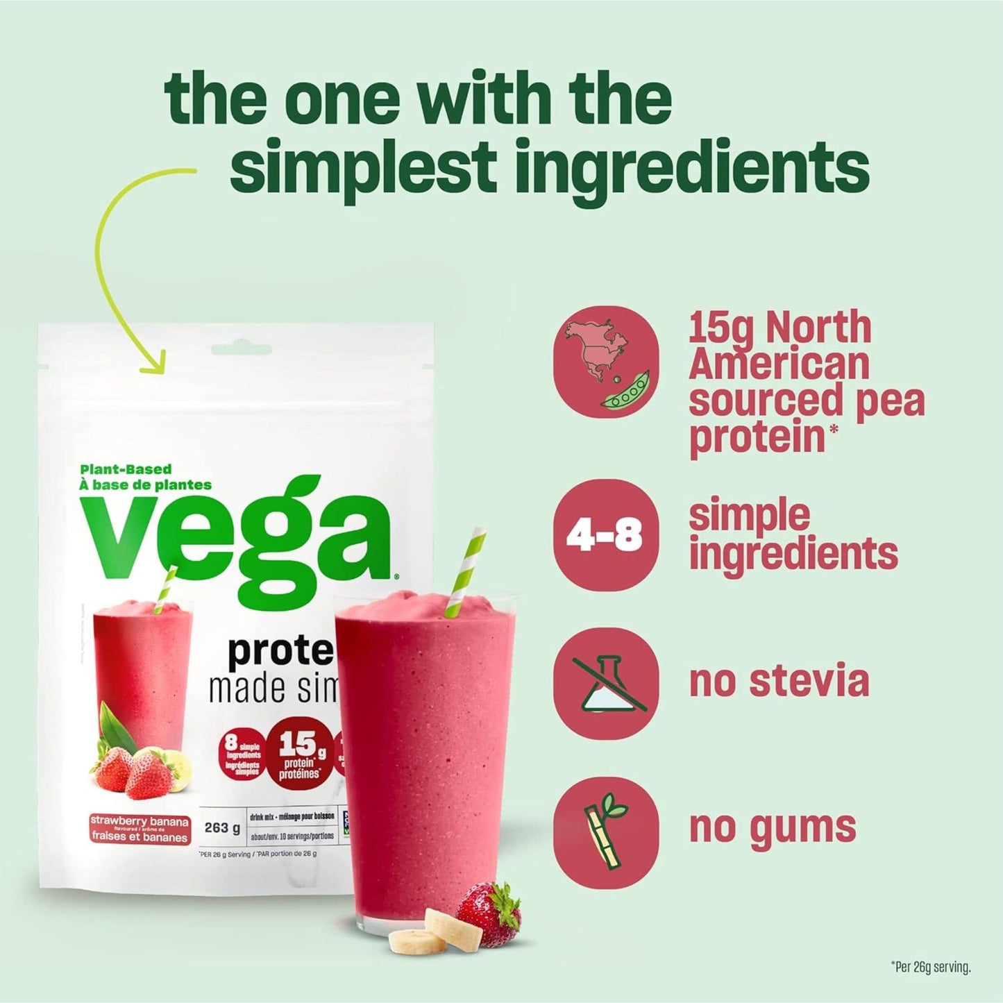 Strawberry Banana | Vega Protein Made Simple // Strawberry Banana Flavour