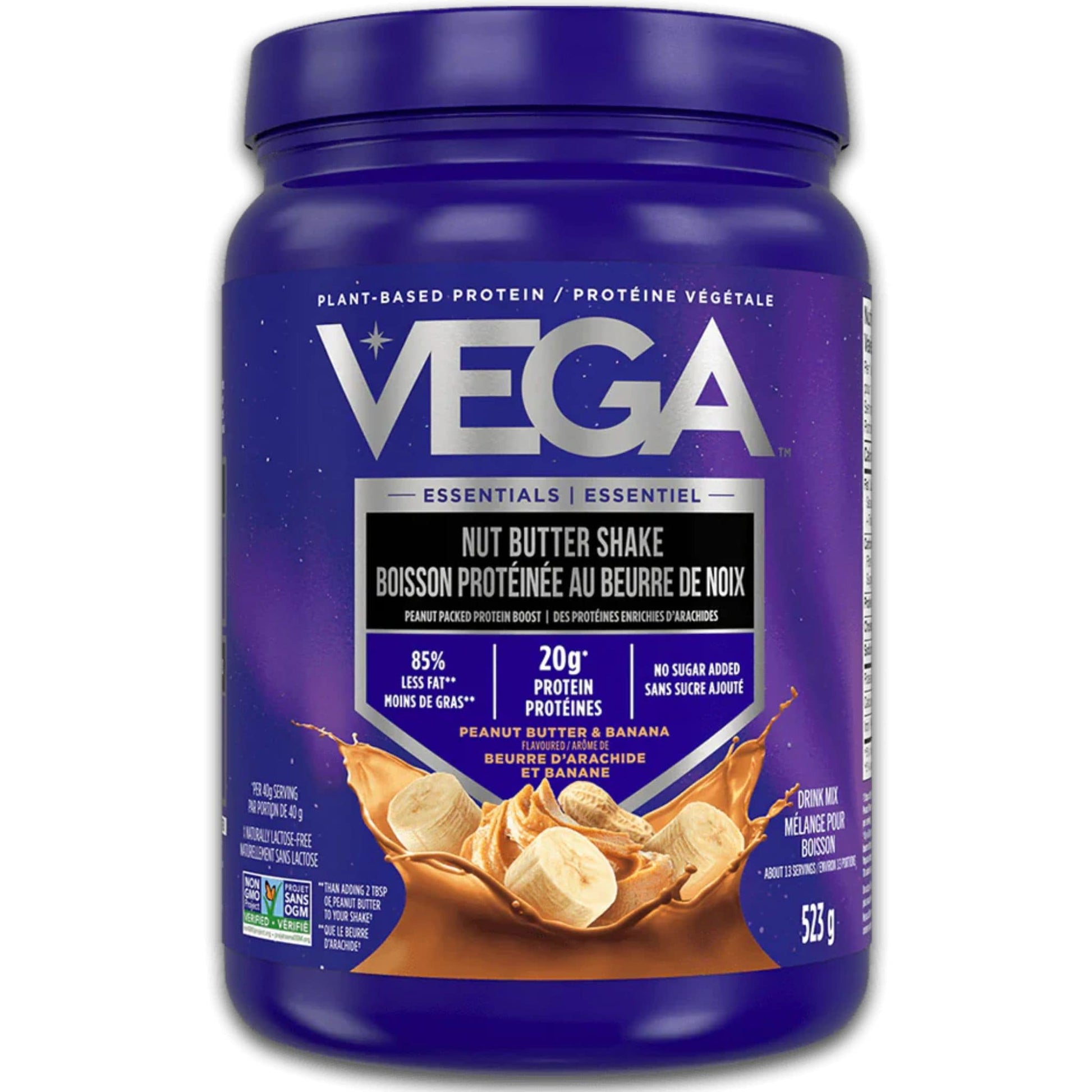 Peanut Butter and Banana Flavour, 523g | VEGA Nut Butter Shake, Plant-Based Protein Powder