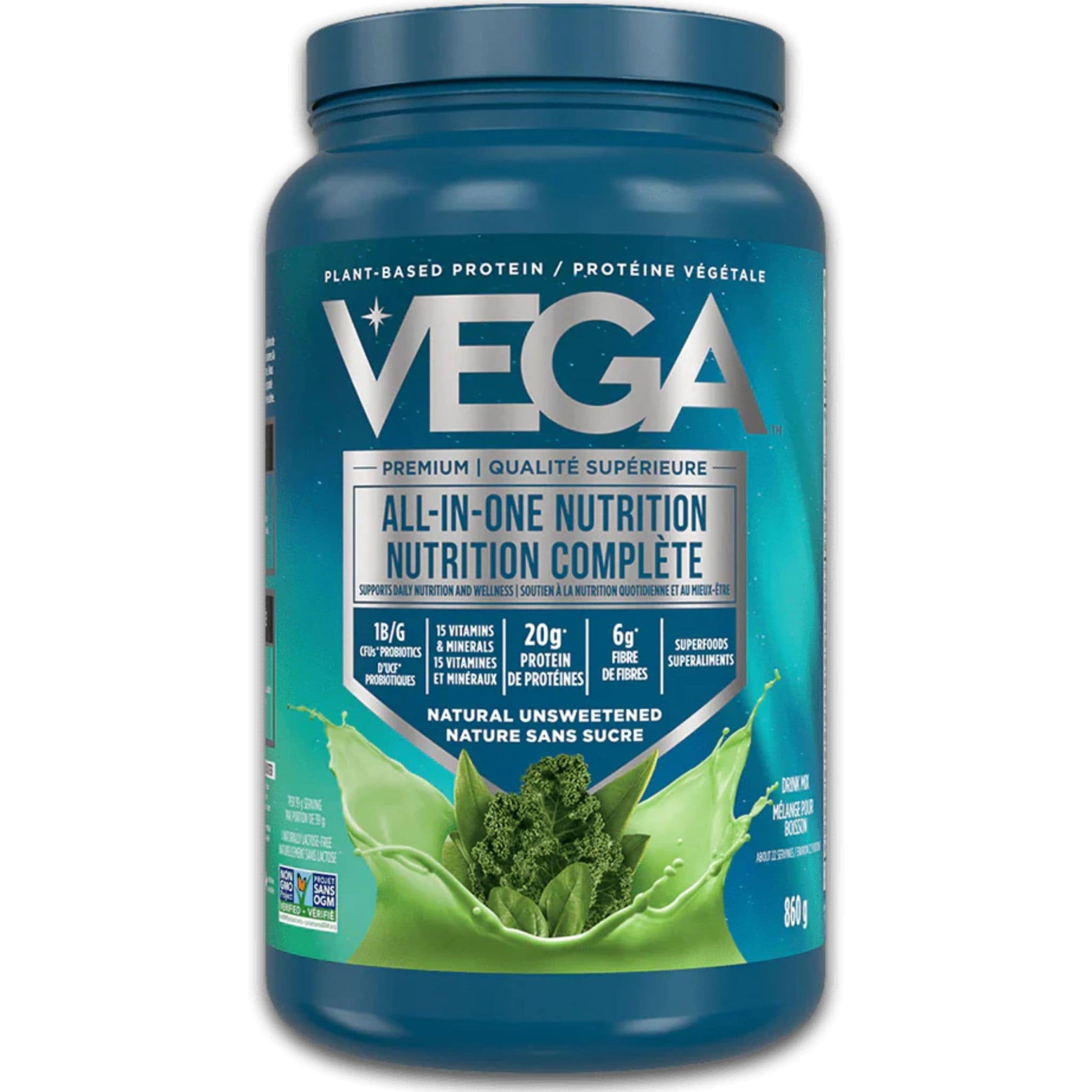 Natural Unsweetened Flavour, 860g | VEGA All-In-One Nutrition Plant-Based Protein