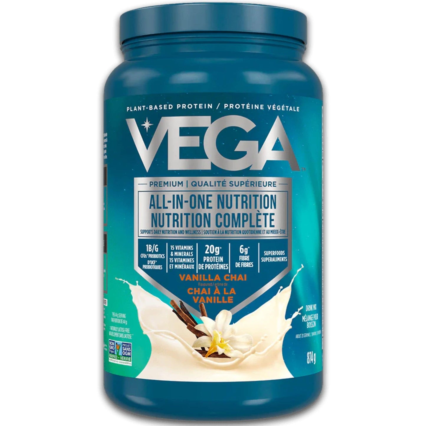 Vanilla Chai Flavour, 874g | VEGA All-In-One Nutrition Plant-Based Protein