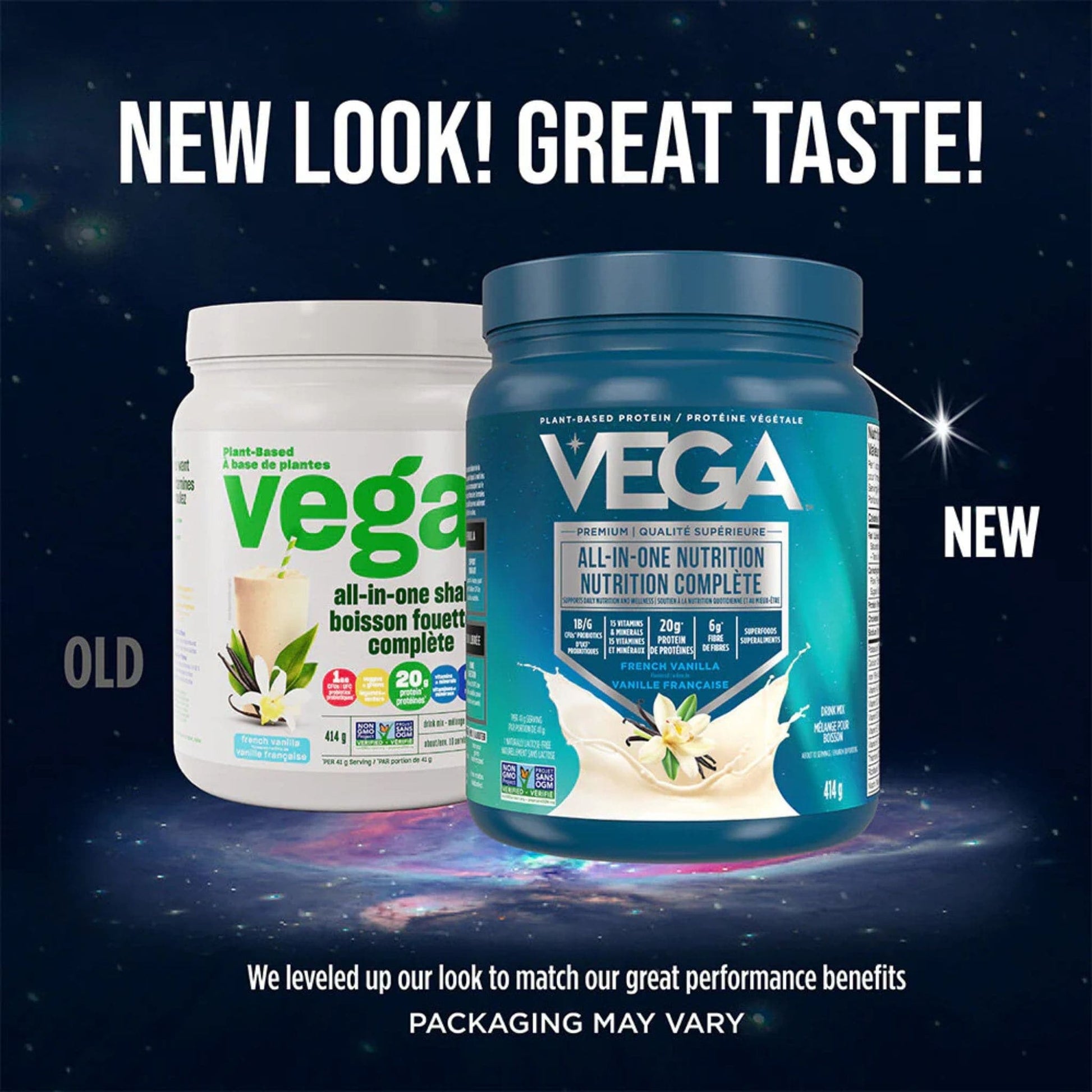 French Vanilla Flavour, 414g | Vega All-In-One Nutrition, Plant-Based Protein