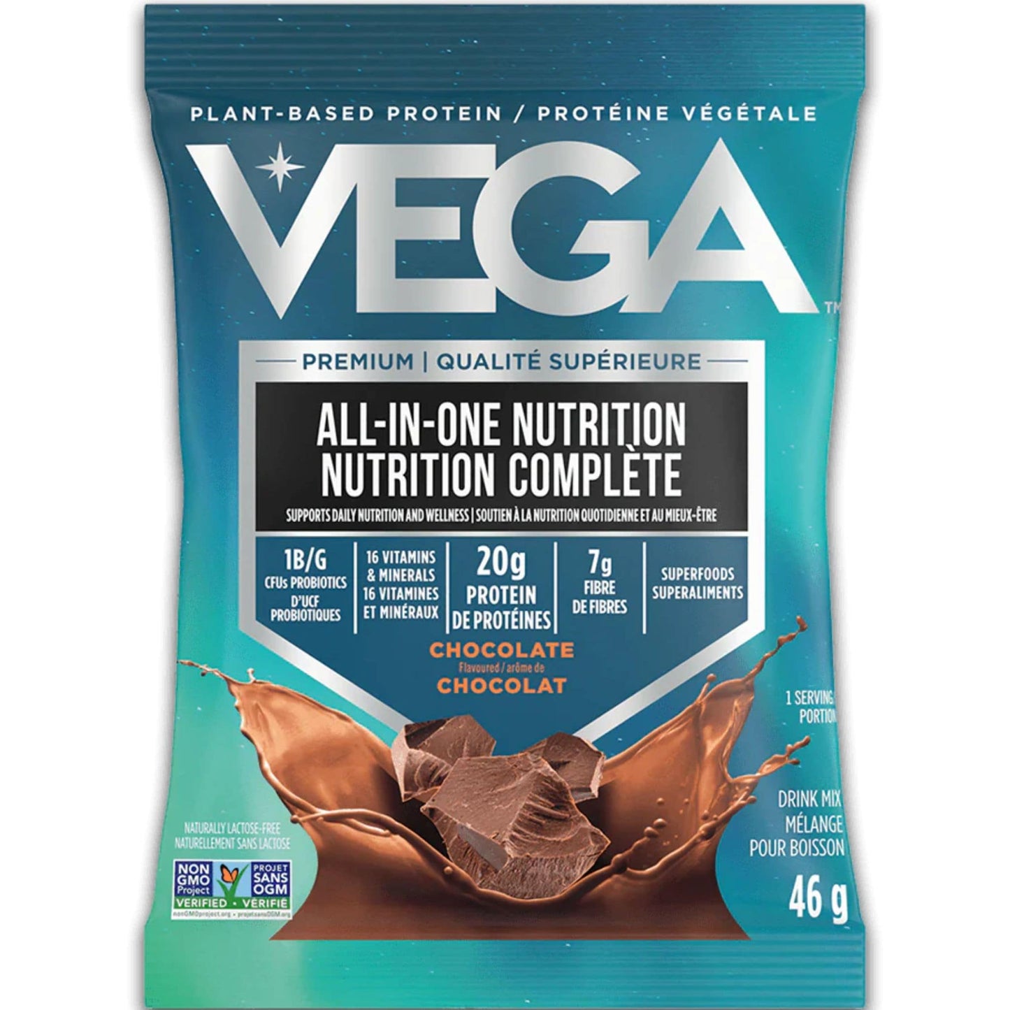 Chocolate Flavour, 10x41g | VEGA All-In-One Nutrition Plant-Based Protein