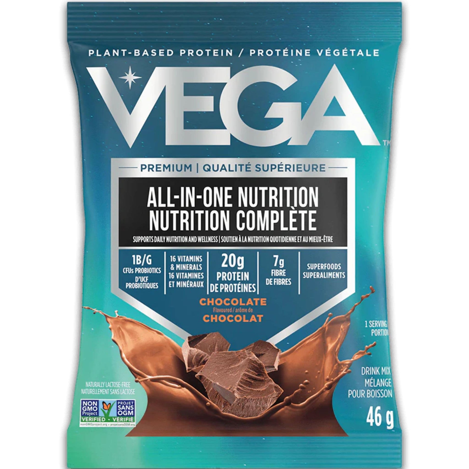 Chocolate Flavour, 10x41g | VEGA All-In-One Nutrition Plant-Based Protein