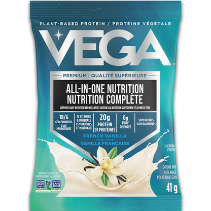 French Vanilla Flavour, 10x41g | VEGA All-In-One Nutrition Plant-Based Protein