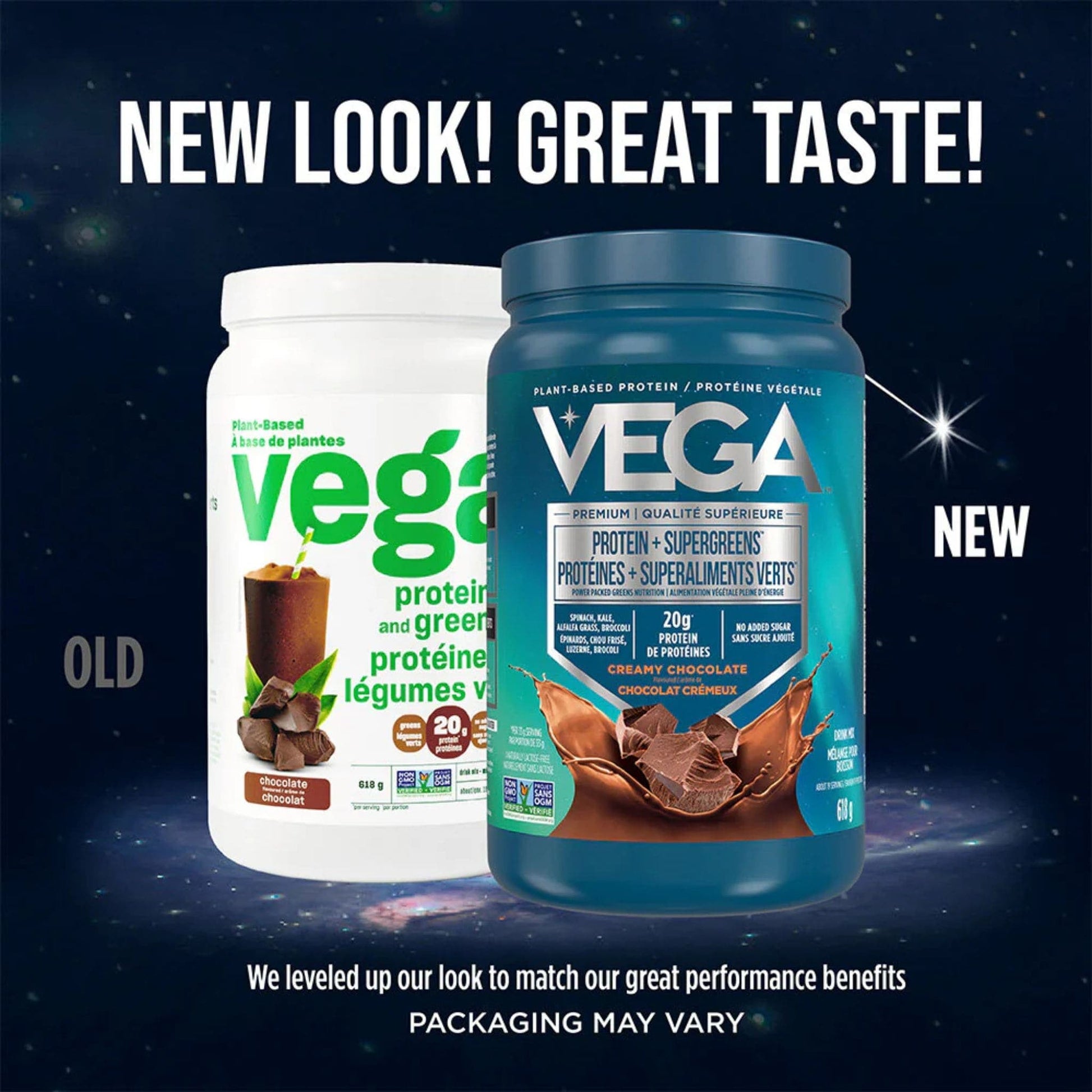 Creamy Chocolate Flavour, 618g | VEGA Protein + Supergreens, Plant-Based Protein Powder