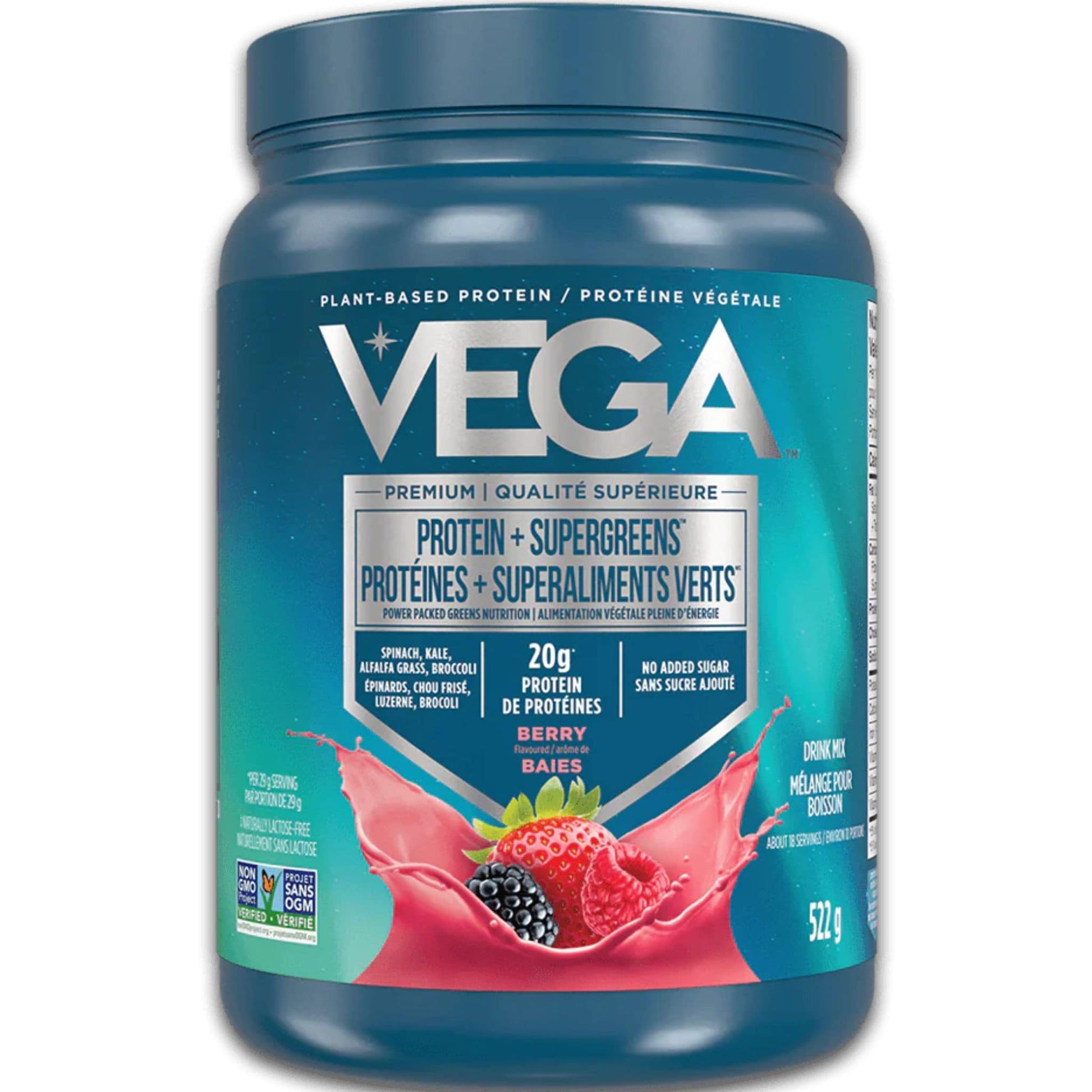 Berry Flavour, 522g | VEGA Protein + Supergreens, Plant-Based Protein Powder
