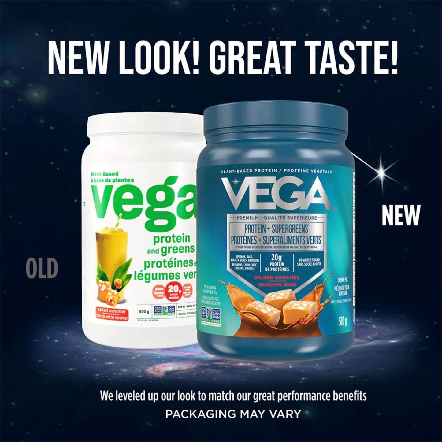 Salted Caramel Flavour, 510g | VEGA Protein + Supergreens, Plant-Based Protein Powder