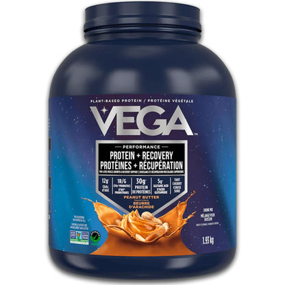 Peanut Butter Flavour, 1.93kg | Vega Performance Protein + Recovery, Plant-Based Protein Powder