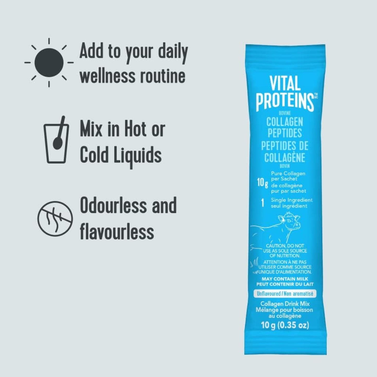 Vital Proteins Collagen Peptides Powder, Grass Fed and Pasture Raised, Unflavoured