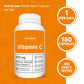 Vitacheck Vitamin C 1000mg Capsules, 100% Pure, Helps Boost Immune System and Skin Health, 180 Delayed Release Vegetable Capsules