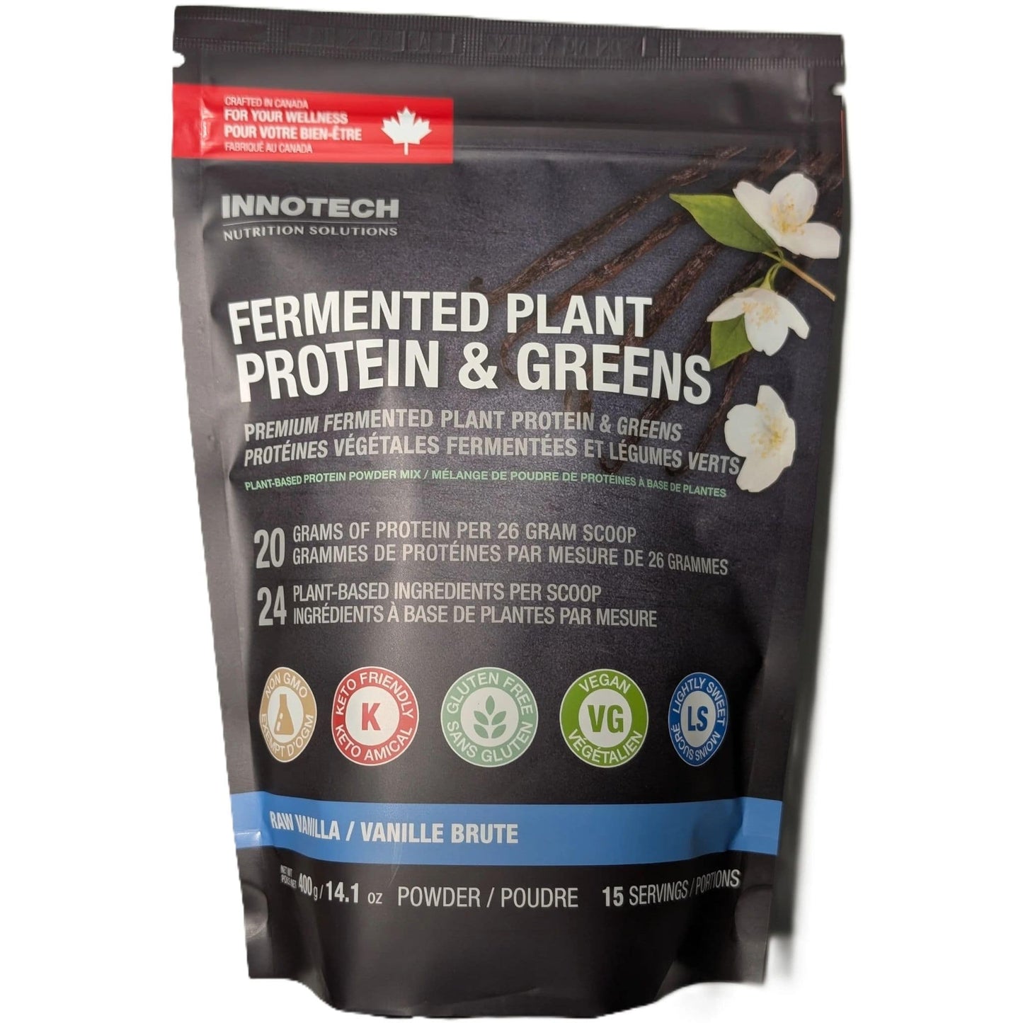 Vanilla Flavour, 400g | Innotech Fermented Plant Protein & Greens Powder