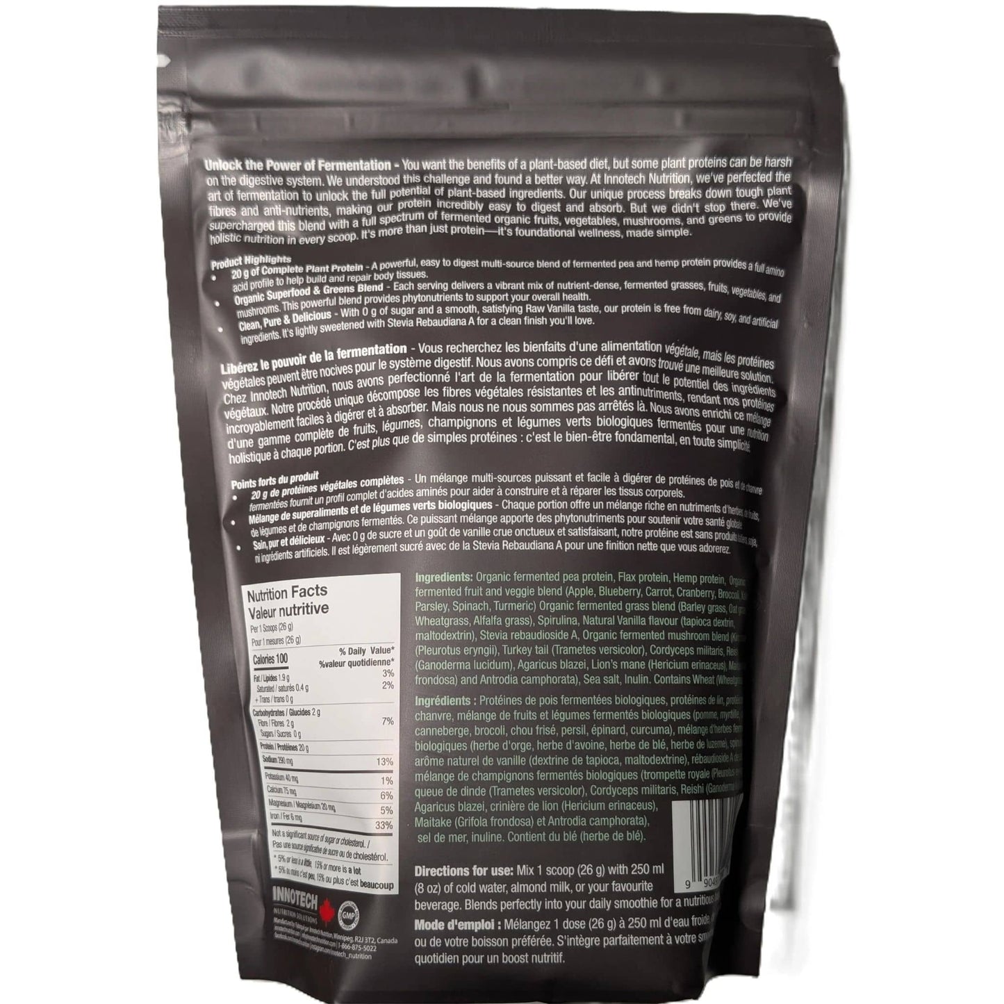 Vanilla Flavour, 400g | Innotech Fermented Plant Protein & Greens Powder