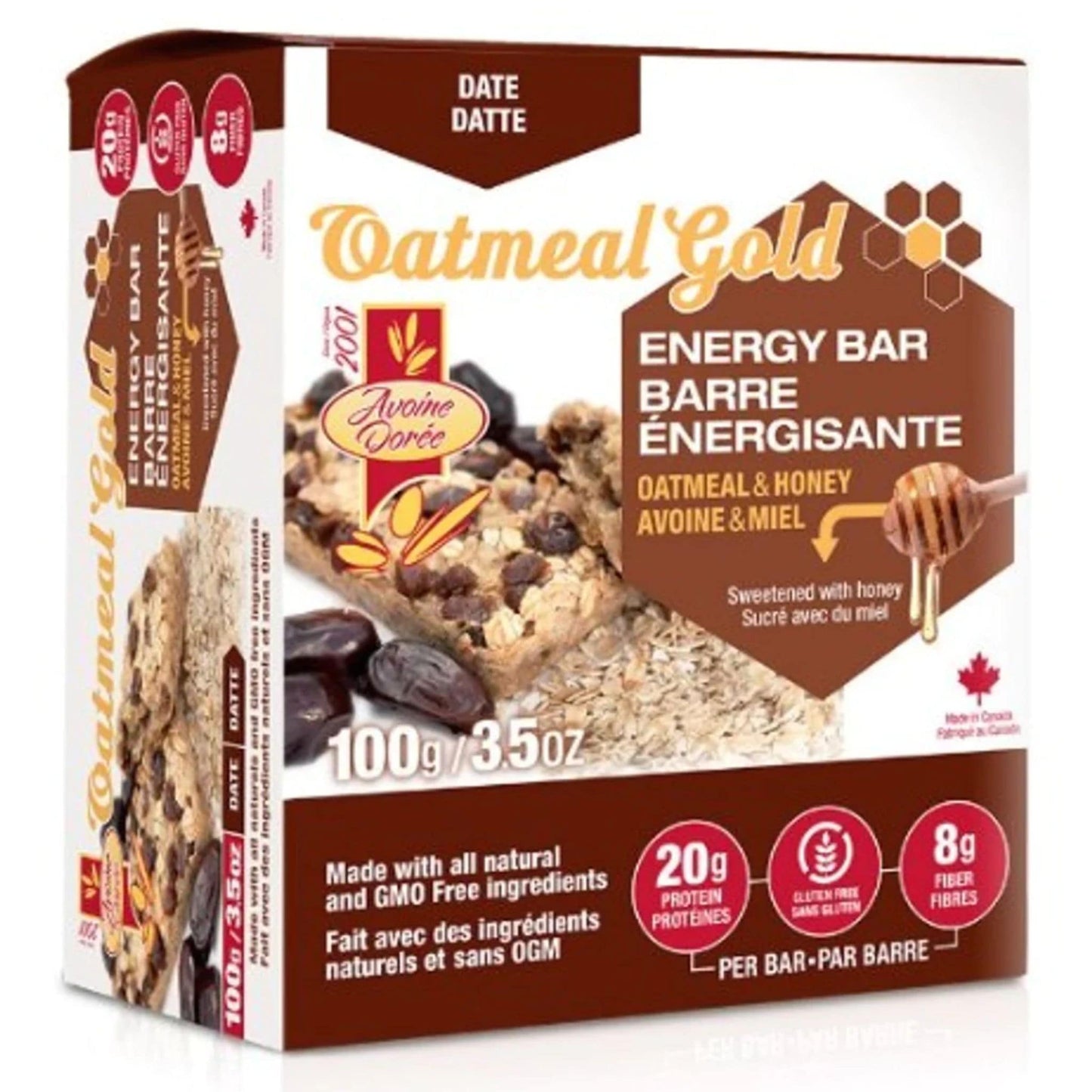 12 x 100g Date | Oatmeal Gold All Natural Energy Bar