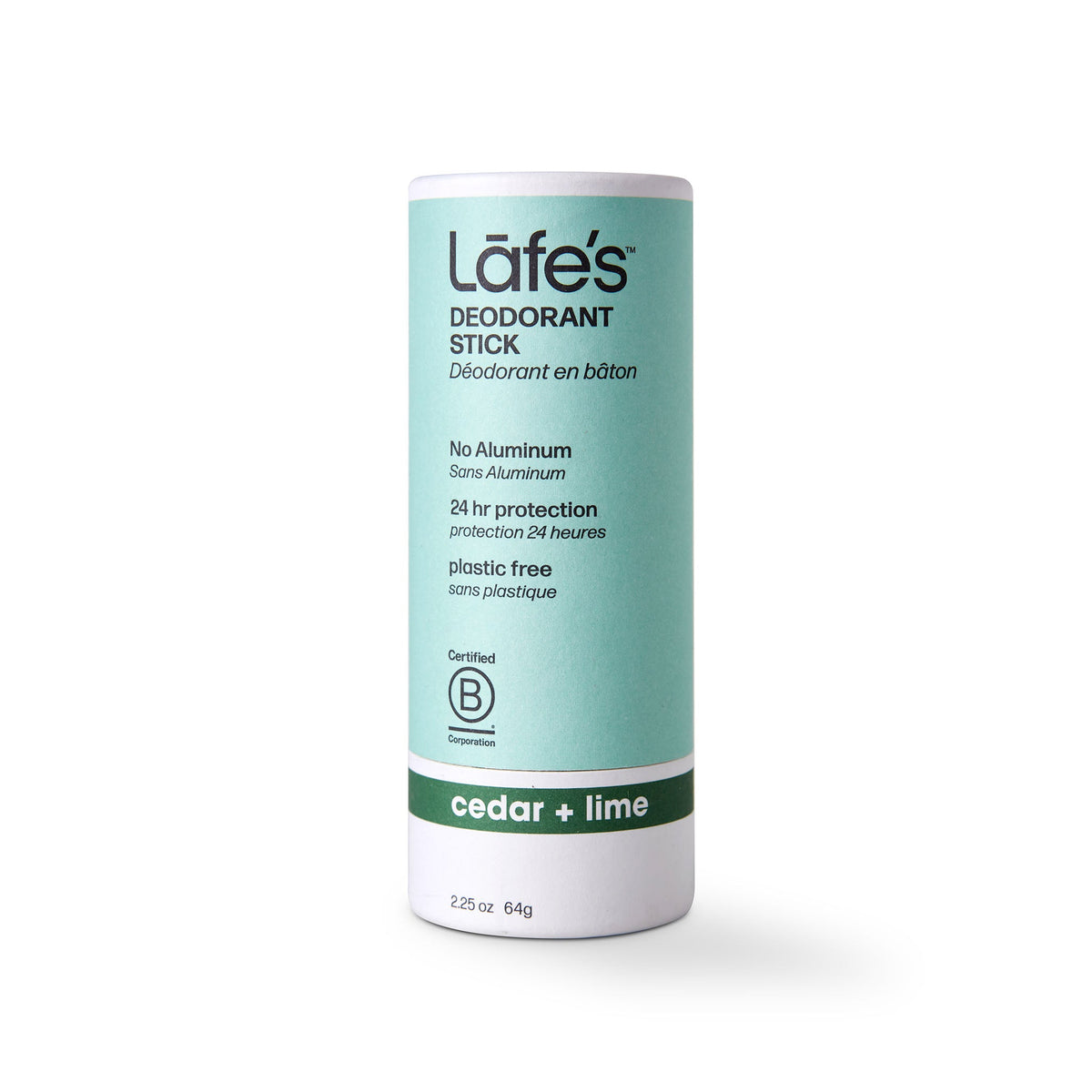 Lafe's Paper Barrel Stick Deodorant - Cedar + Lime