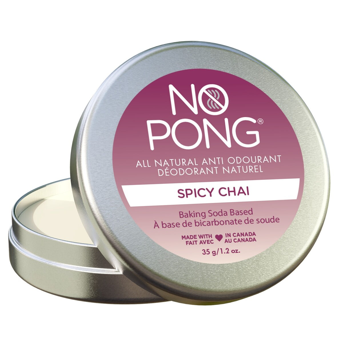 No Pong Natural Deodorant Spicy Chai Original 35g tin