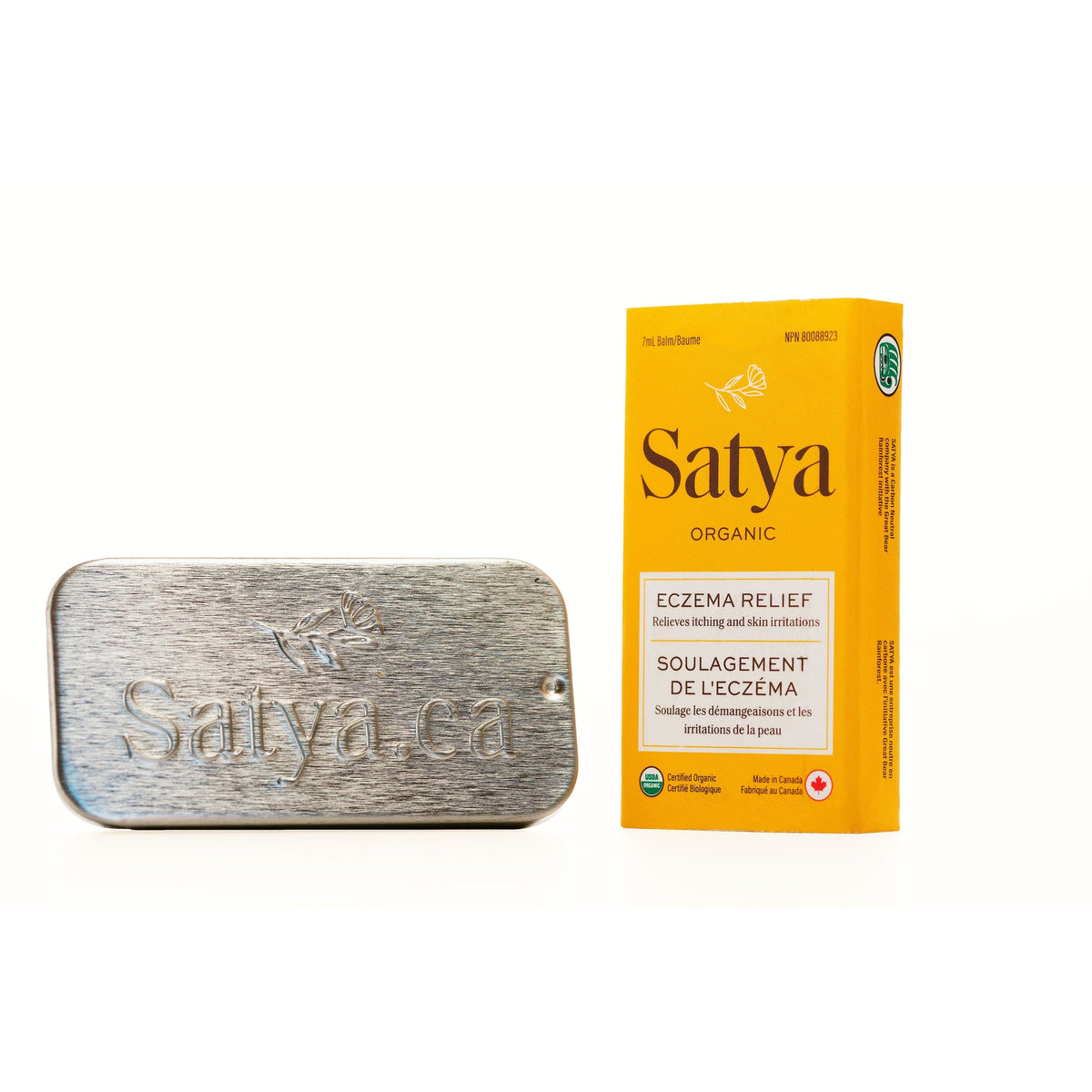 Satya Organic Eczema Relief Balm, Steroid-Free with Colloidal Oatmeal and Calendula, Fragrance-Free, Travel Tin, Jar, Stick or Refill Pouch - Travel Tin, 10ml