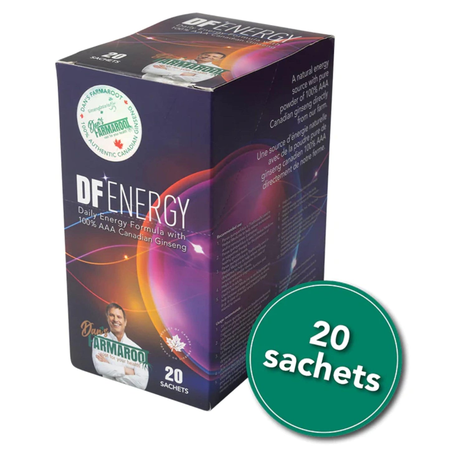 Box of 20 | Dan's Farmaroot DF Energy with AAA Canadian Ginseng Box of 20 liquid sachets