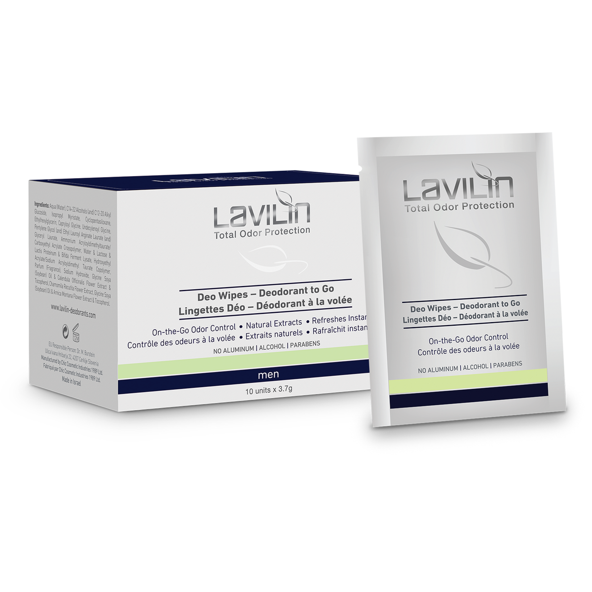 Lavilin Deodorant Wipes To Go - Men