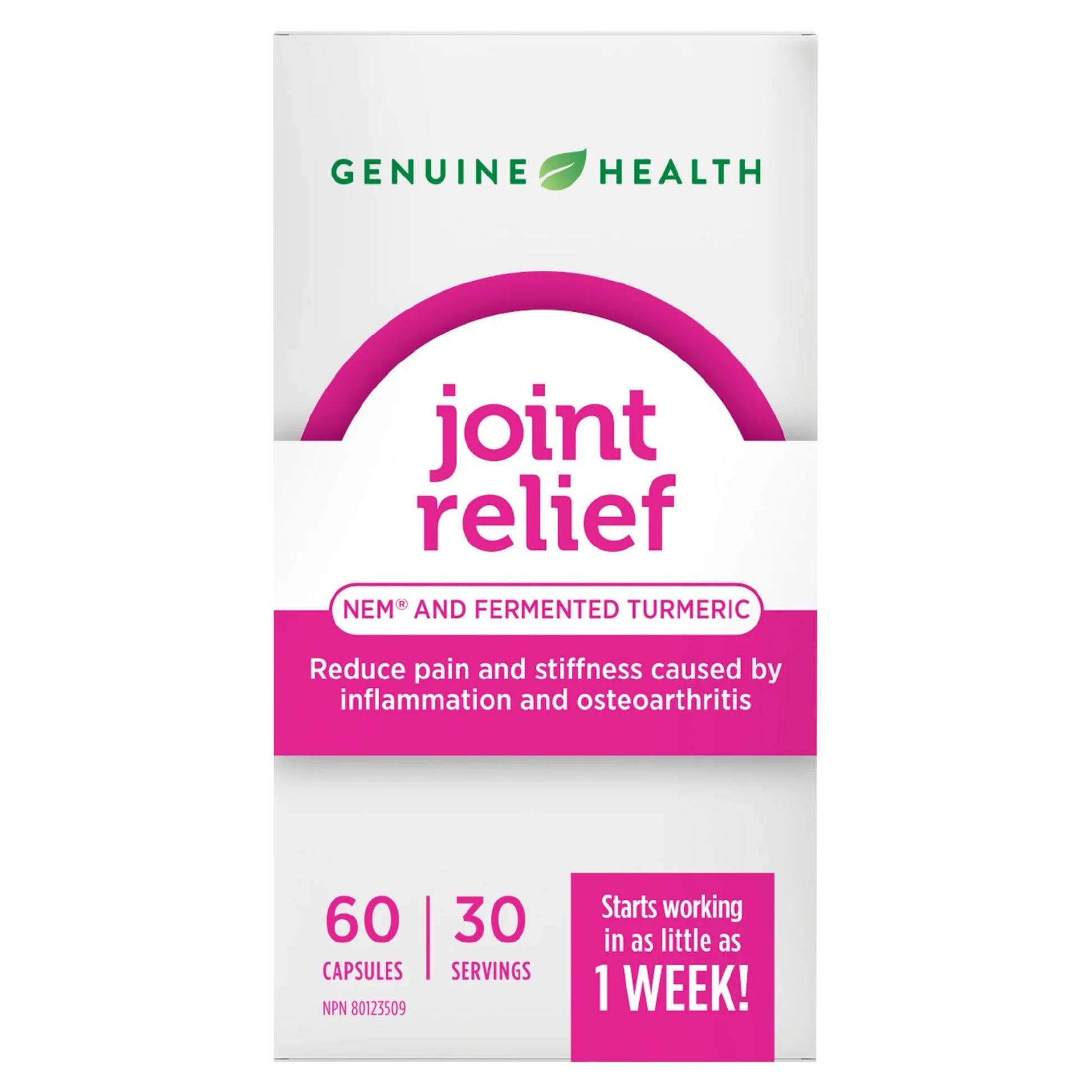Genuine Health Joint Relief NEM and Fermented Turmeric 60 capsules