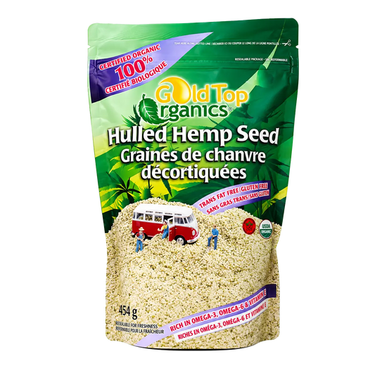 Gold Top Hulled Hemp Seeds, 454g