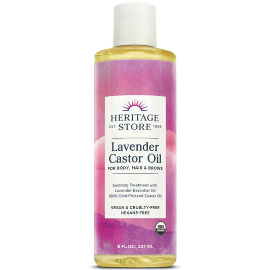Heritage Store Organic Castor Oil with Lavender, 237ml