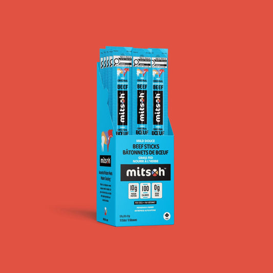 Mitsoh Grass-Fed Beef Sticks - Original / 18-Pack Carton
