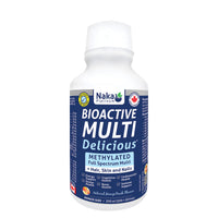Naka Platinum Bioactive Multi Delicious Liquid Multivitamin, Methylated B Vitamins with Silica and MSM, Natural Mango Peach, 250ml