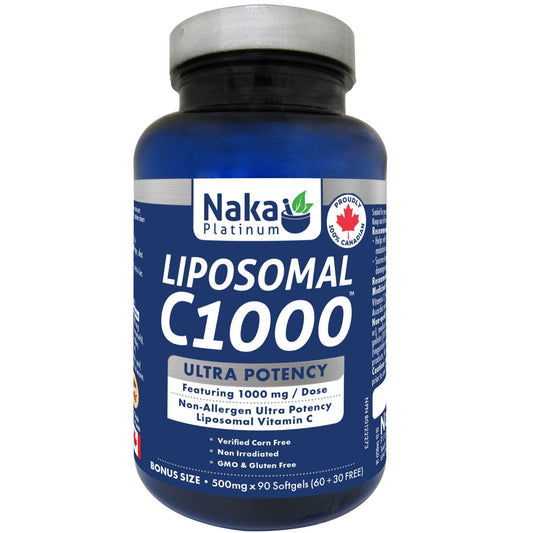 90 Softgels | Naka Liposomal C100 Ultra Potency 1000mg Dose 500mg