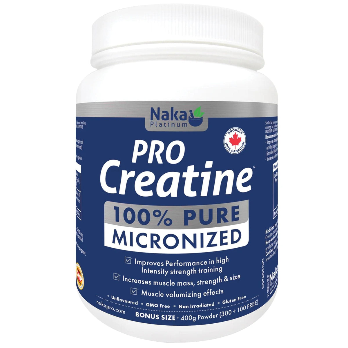 Naka Platinum Pro Creatine Monohydrate, 100% Pure Micronized Creatine