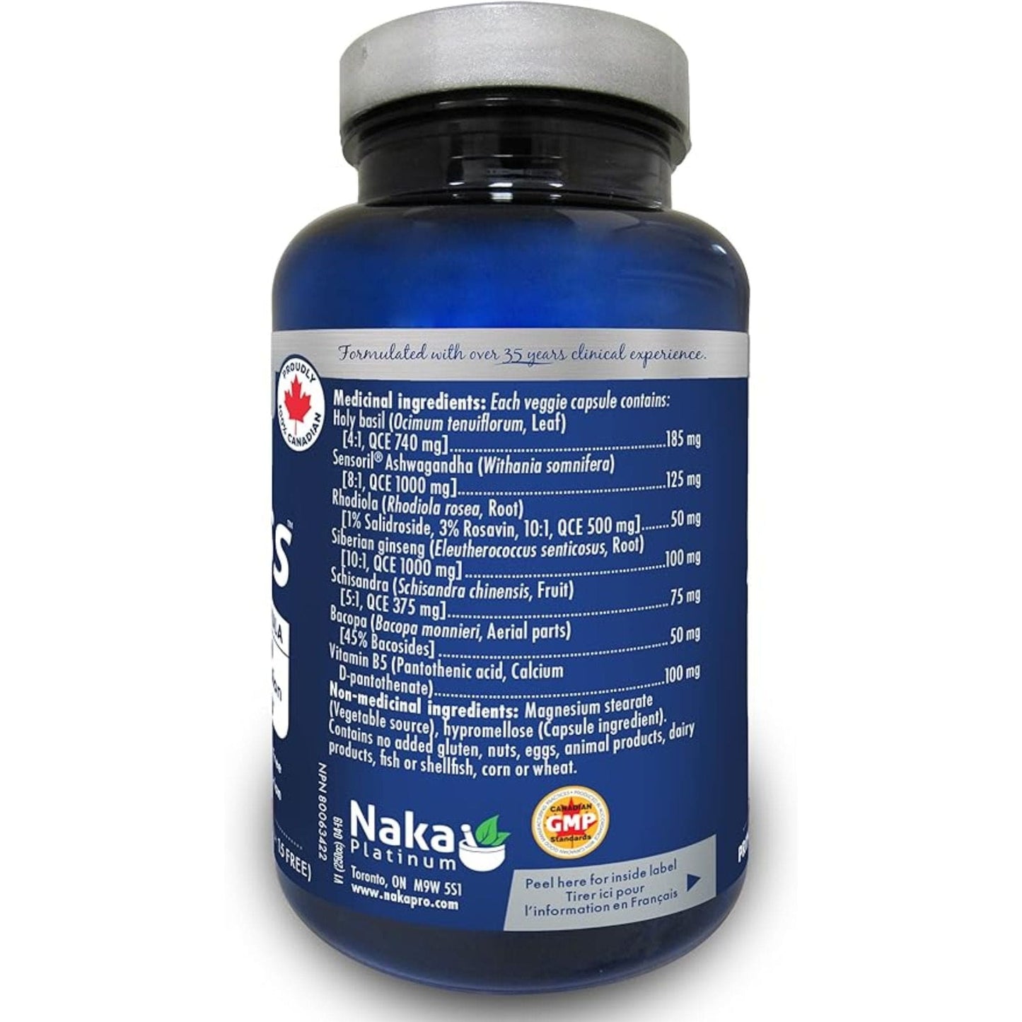 Naka Platinum Pro Stress, Adatogenic Formula, 75 Vegetable Capsules