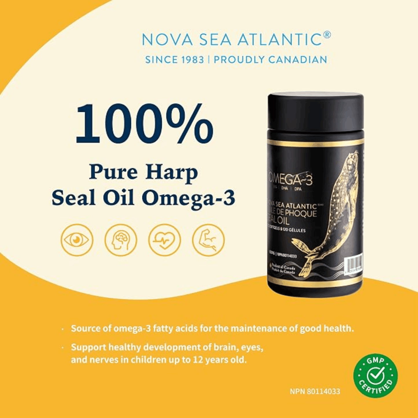 120 Softgels | Nova Sea Atlantic Seal Oil 500mg