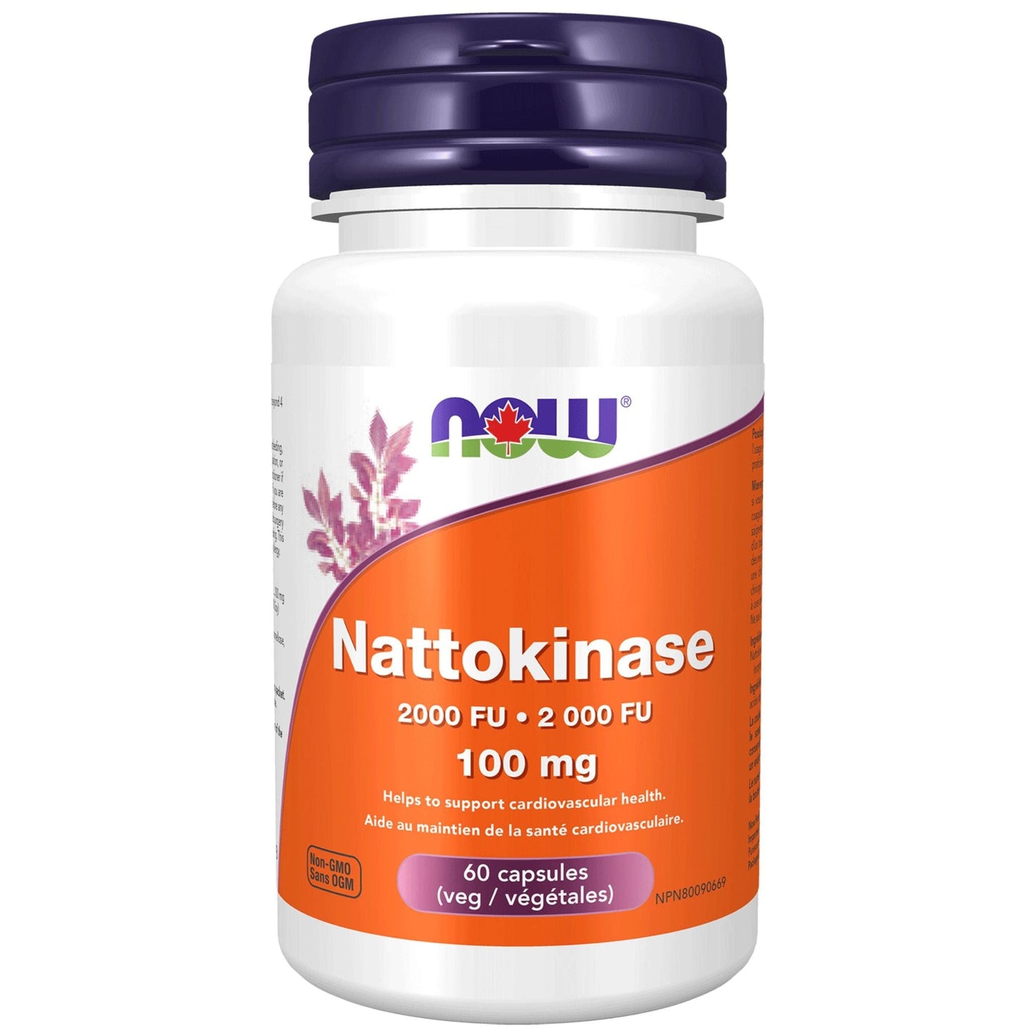 NOW Nattokinase 100mg 2000FU, 60 Vegetable Capsules