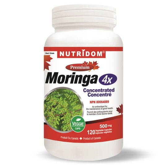 120 Vegetable Capsules | Nutridom Moringa Leaf 4x Concentrated