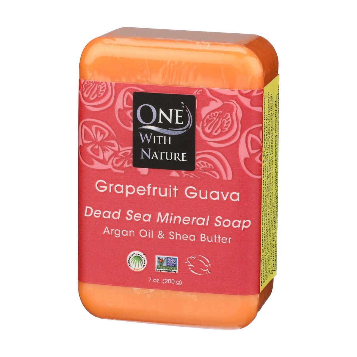 One With Nature Dead Sea Mineral Bar Soap Grapefruit Guava 200g