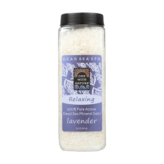One With Nature Dead Sea Mineral Bath Salt Lavender 907g