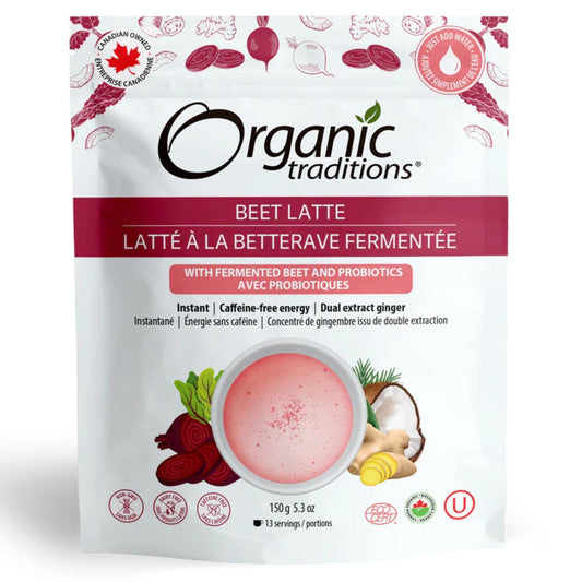 Organic Traditions Organic Beet Latte with Fermented Beets and Probiotics, 150g