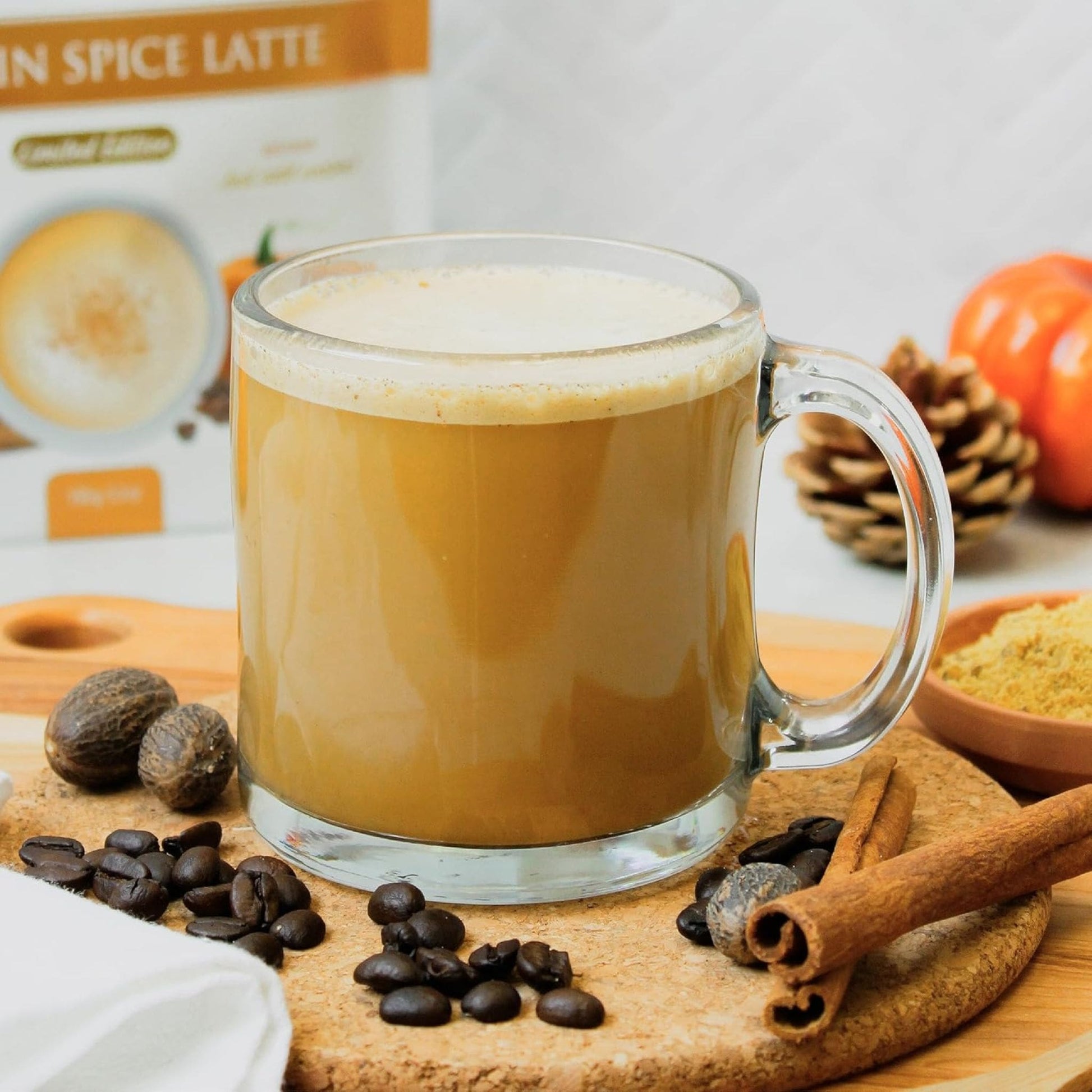 150g 5.3 oz | Organic Traditions Pumpkin Spice Latte Limited Edition 18 servings // Infographic