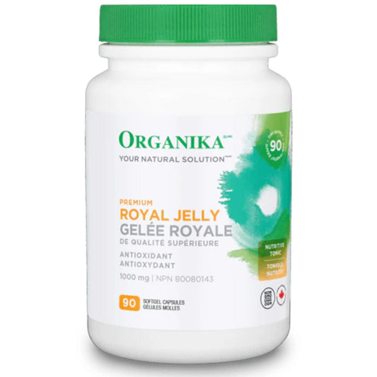 organika-premium-royal-jelly-antioxidant-1000mg-90capsules-front-bottle