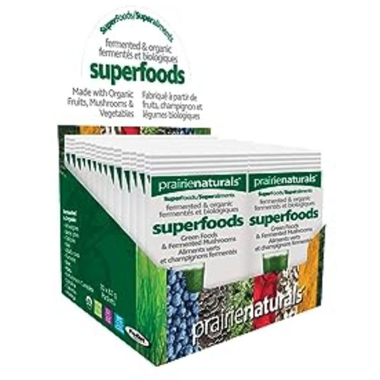 Prairie Naturals Green Superfoods Powder (Organic Herbs and Vegetables), 30 Single Serving Packets