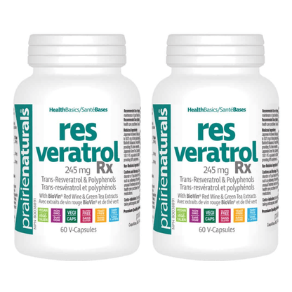 Prairie Naturals Resveratrol Rx 245mg (Transresveratrol and Polyphenols)
