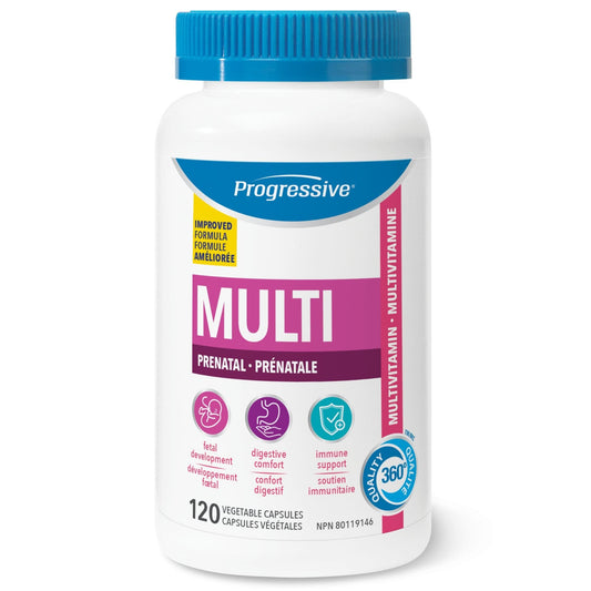 120 Vegetable Capsules (New Formula) | Progressive Multi 100% Complete Prenatal Multivitamin for Women