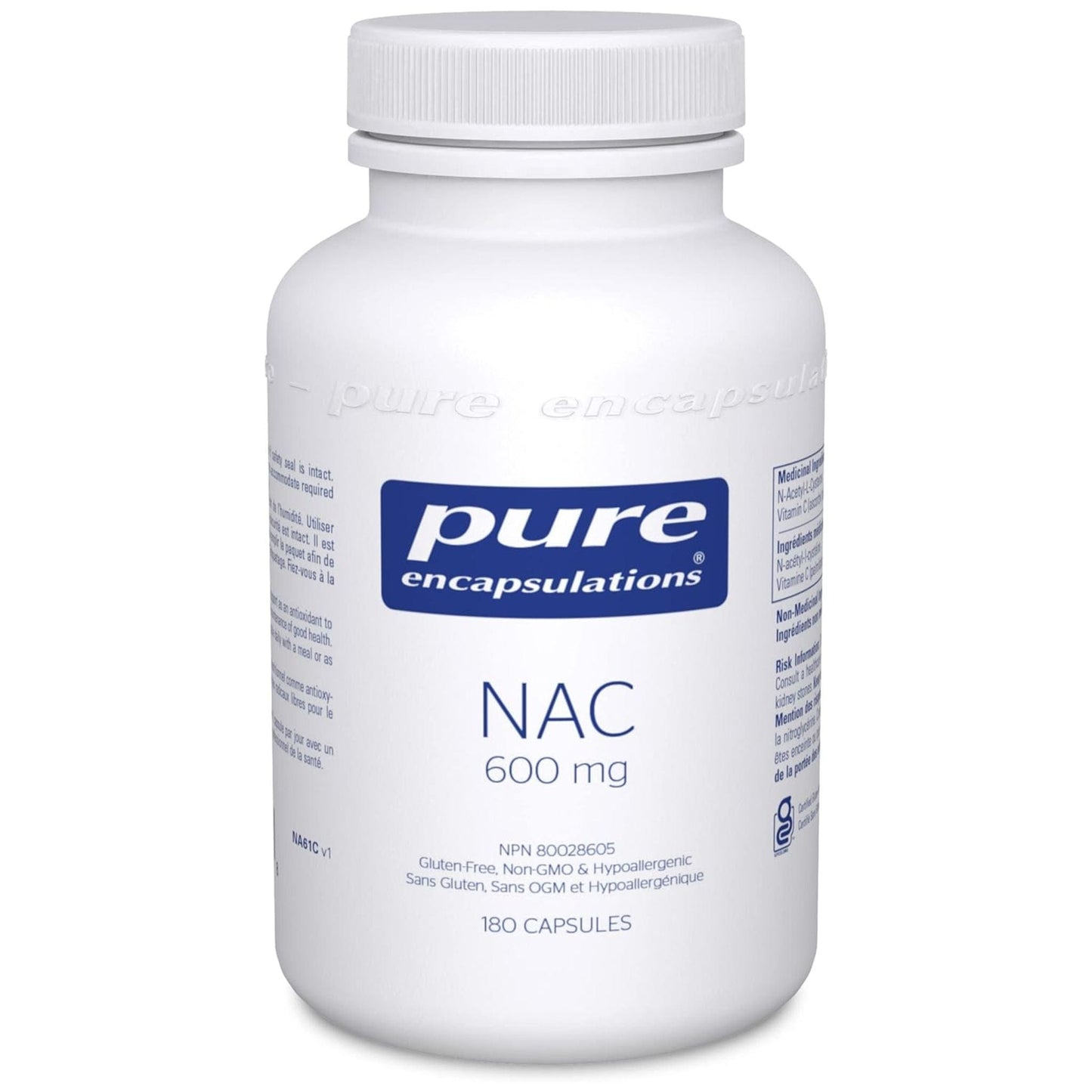 180 capsules | Pure Encapsulations NAC 600mg 180 Capsules