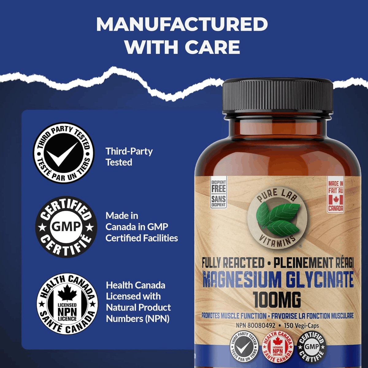 All | Pure Lab Vitamins Magnesium Glycinate 100mg Fully Reacted