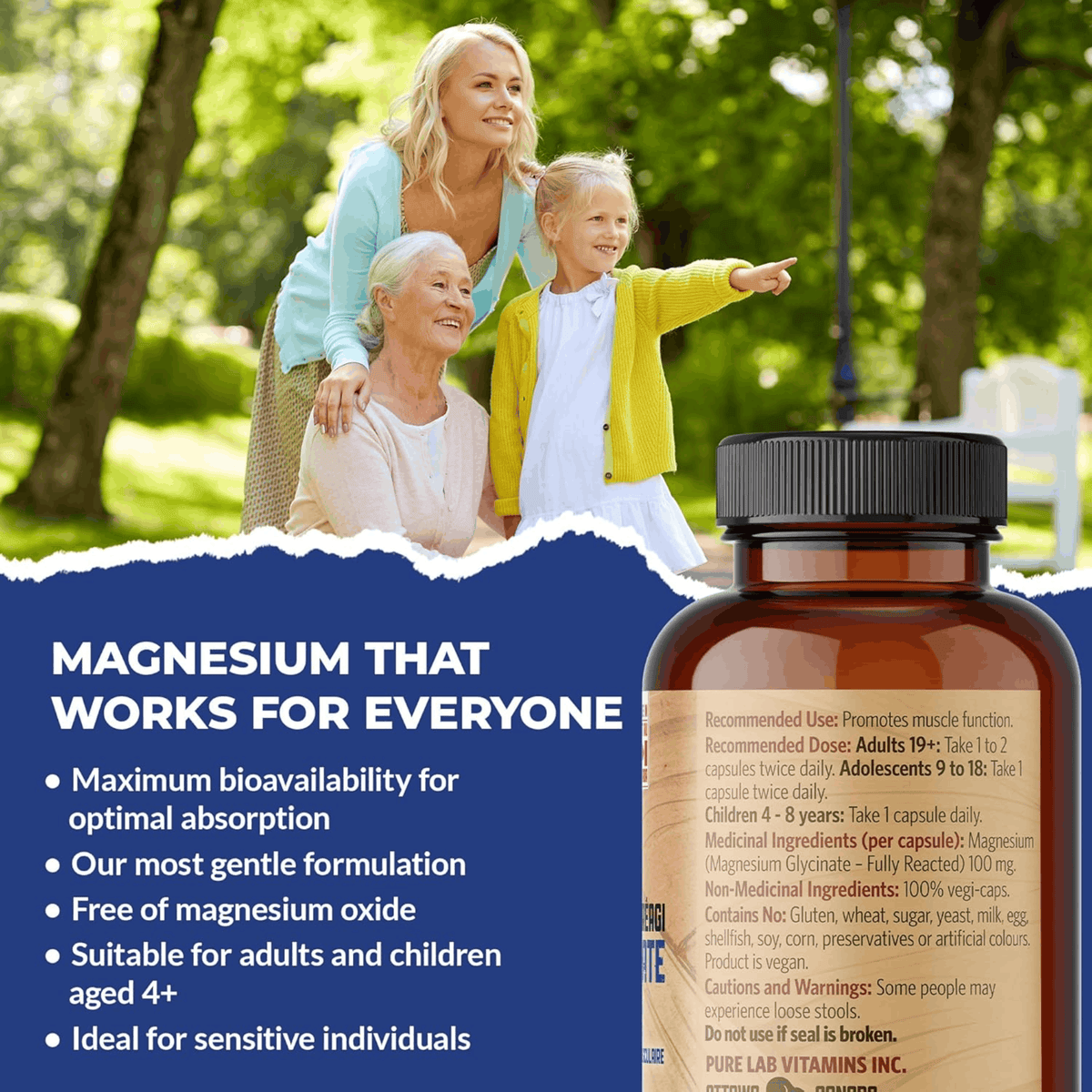All | Pure Lab Vitamins Magnesium Glycinate 100mg Fully Reacted