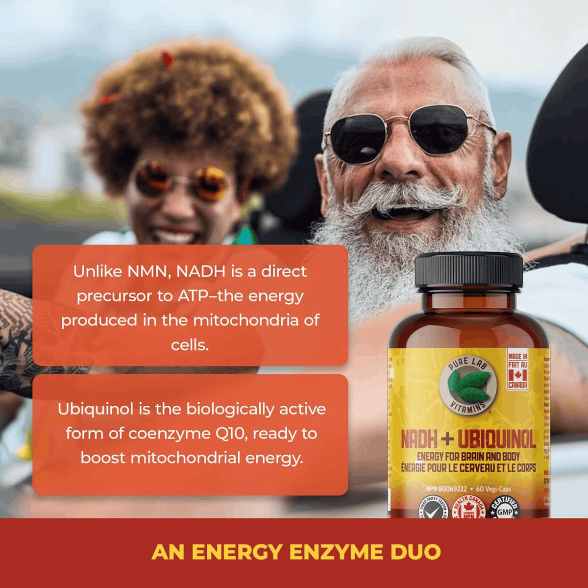 All | Pure Lab Vitamins NADH + Ubiquinol Infographic
