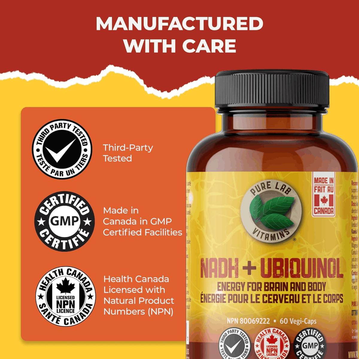 All | Pure Lab Vitamins NADH + Ubiquinol Infographic