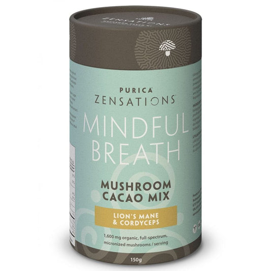 Purica Zensations Mindful Breath Lion's Breath & Cordyceps Mushroom Cacao Drink Mix, 150g