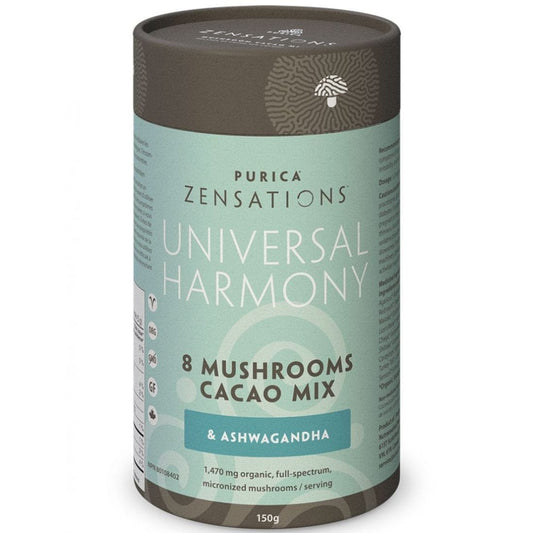 Purica Zensations Universal Harmony Eight Mushrooms & Ashwagandha Cacao Drink Mix, 150g